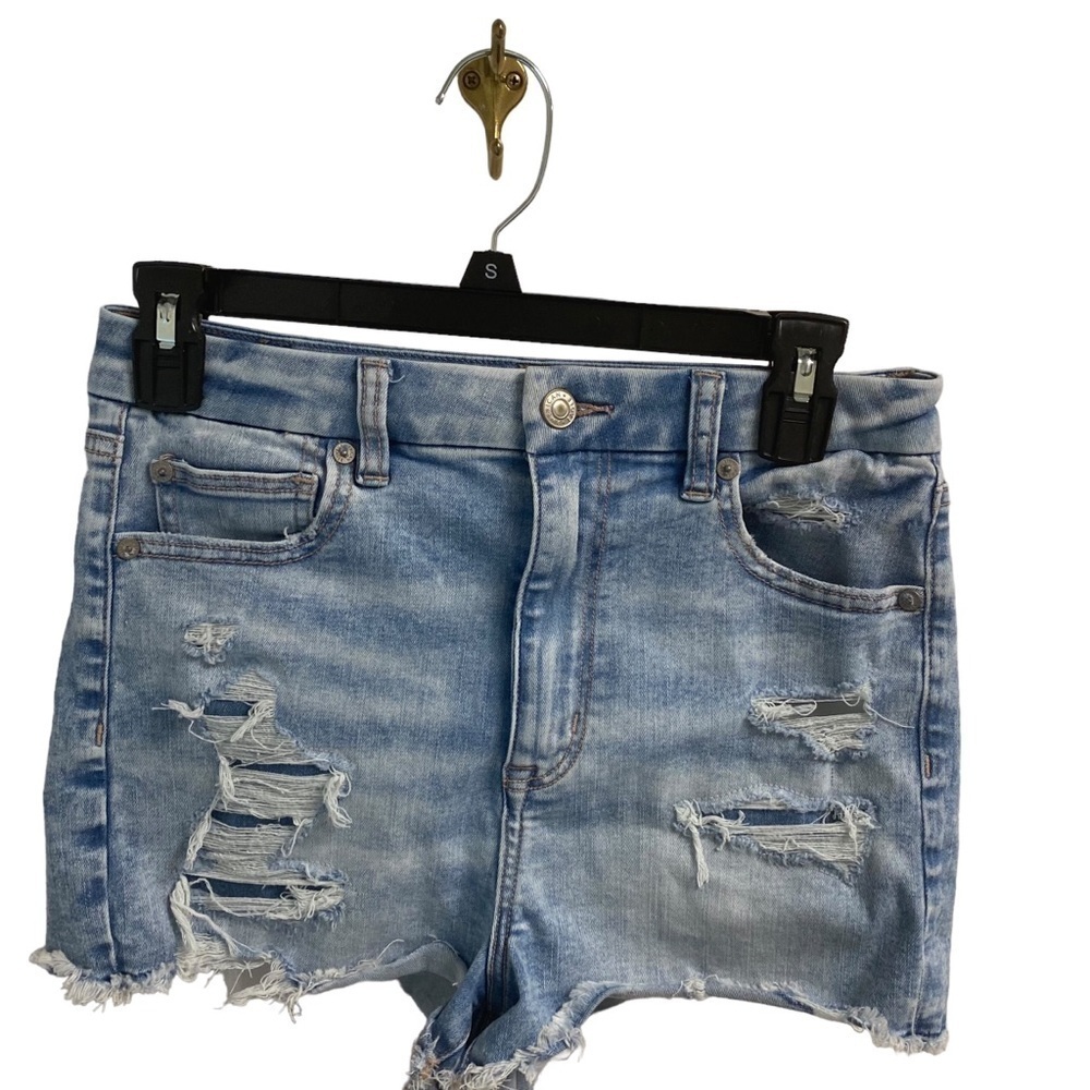 American Eagle‎ ladies white wash denim curvy hi rise shortie size 6